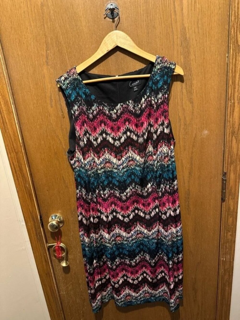 20w Connected Women's Petite Chevron Print Dress plus